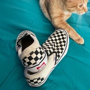 8.5 size Checkered Vans pro Slip on sneakers